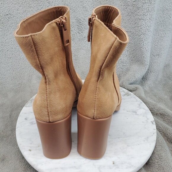 Naturalizer Shoes Womens Size 8 Brown Suede Genn-Reach Block Heel Boots - Picture 5 of 9